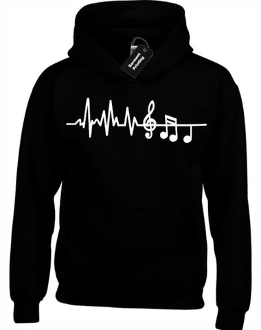 Hoodie with Heartbeat and Music Notes print
