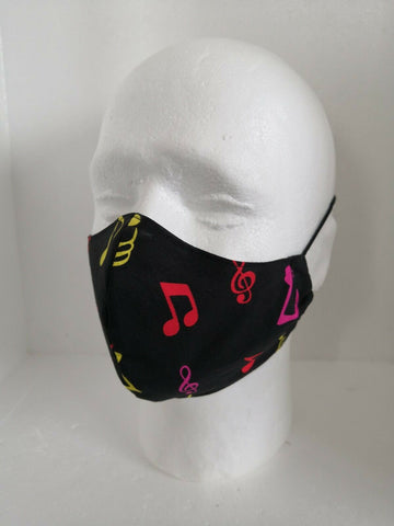 Face Mask - Music Notes print - coloured