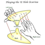 Ceramic Ocarina 12-hole with song book